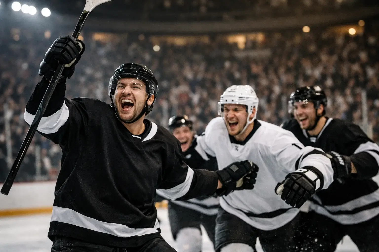 Čeští hokejisté slavící úspěch v dresu NHL týmu