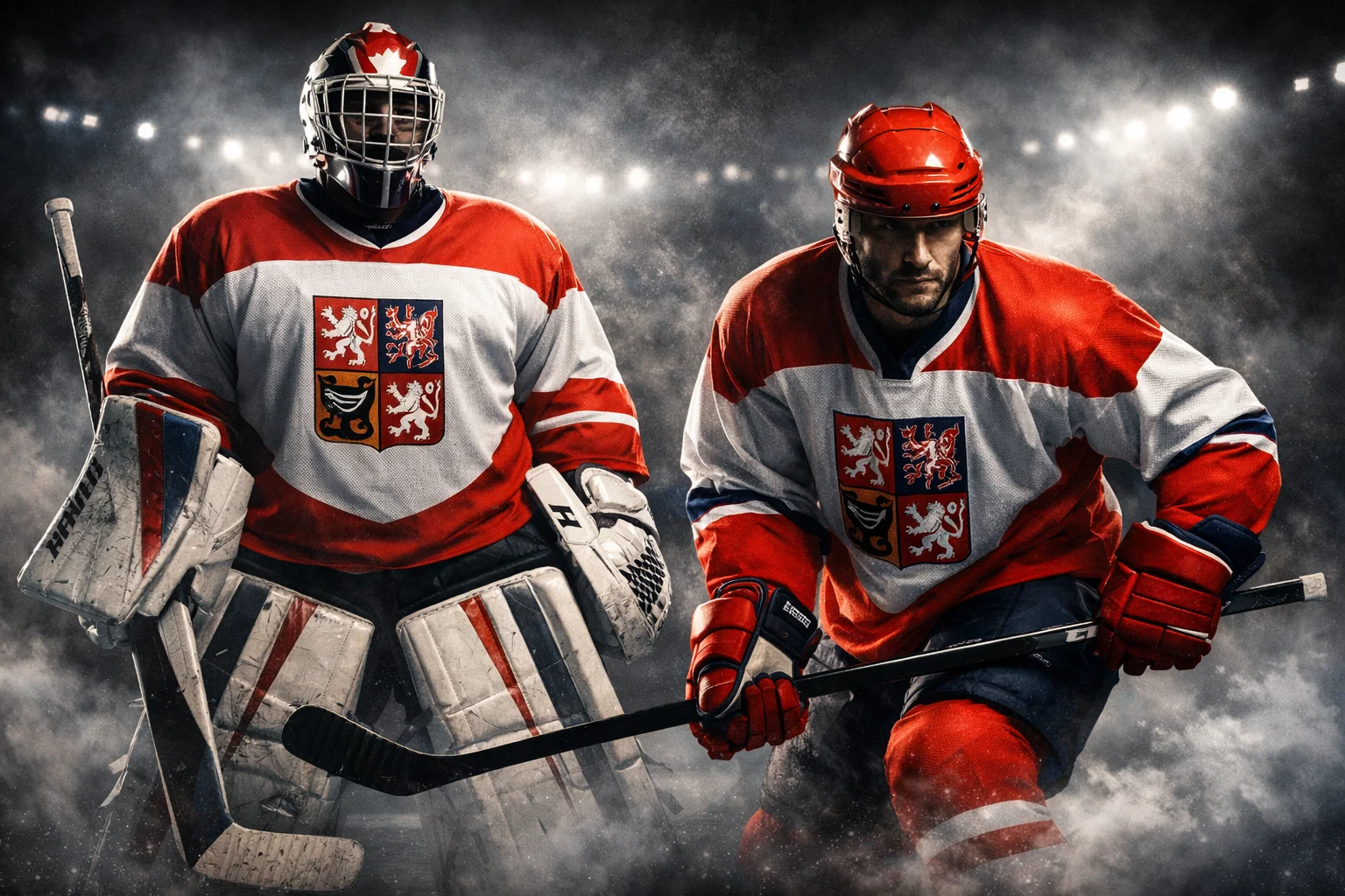 Legendy českého hokeje Jaromír Jágr a Dominik Hašek při mistrovství světa
